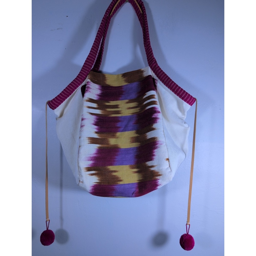 Global Mercado Tote Bag  Ikat‎ Pattern Hand-woven Tote Bag NWOT